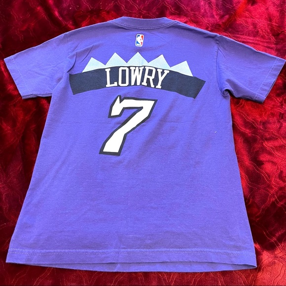 ADIDAS Purple Tee Shirt - RAPTORS LOWRY #7 - Adult Small - Picture 7 of 8